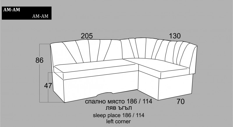 (Български) Трапезен ъглов диван  | стандарт |»АМ-АМ»| Руди-Ан