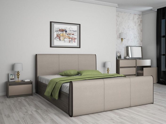 (Български) Легло с тапицирани детайли МЕДЕА | Мебели МОБ
