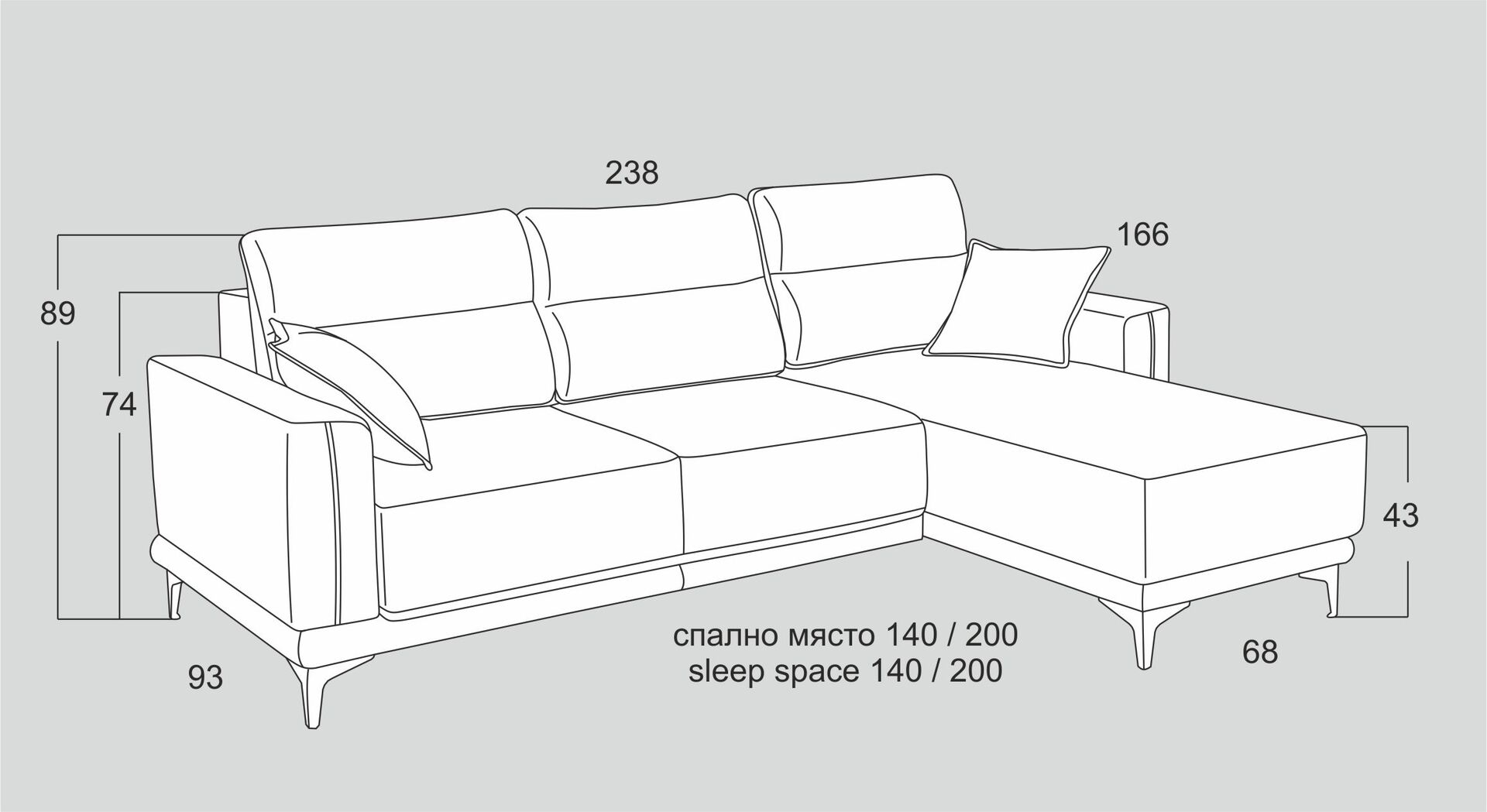 Разтегателен ъглов диван |“МОНТЕ“| Руди-Ан