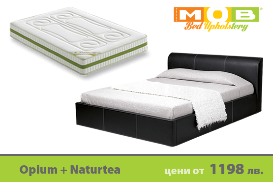 Спалня Опиум мебели MOB с мемори матрак Naturtea Don Almohadón