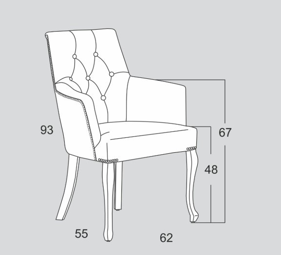 (Български) Трапезен стол – кресло “Лукс’ – с подлакътник