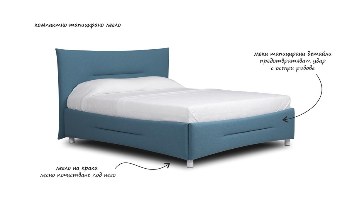 Тапицирано легло ХЕЛЕНА | Ергодизайн -20%  легло от Ergodesign с матрак от Don Almohadon